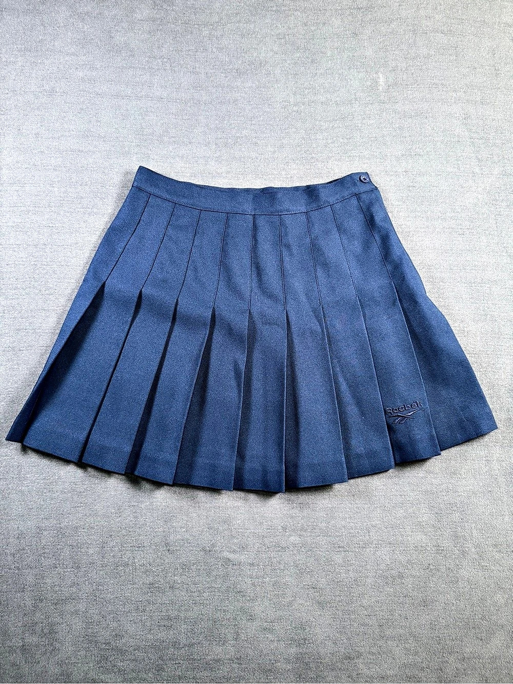 Vintage 90s Reebok Pleated Tennis Skirt Navy Blue Mini Made in Macau Size 10